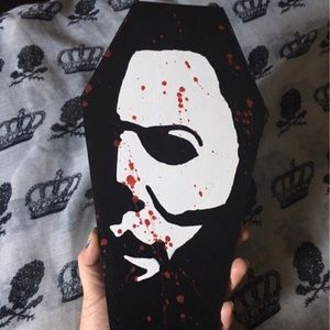 Michael myers, Halloween, goth, horror, fandom, wood plaque